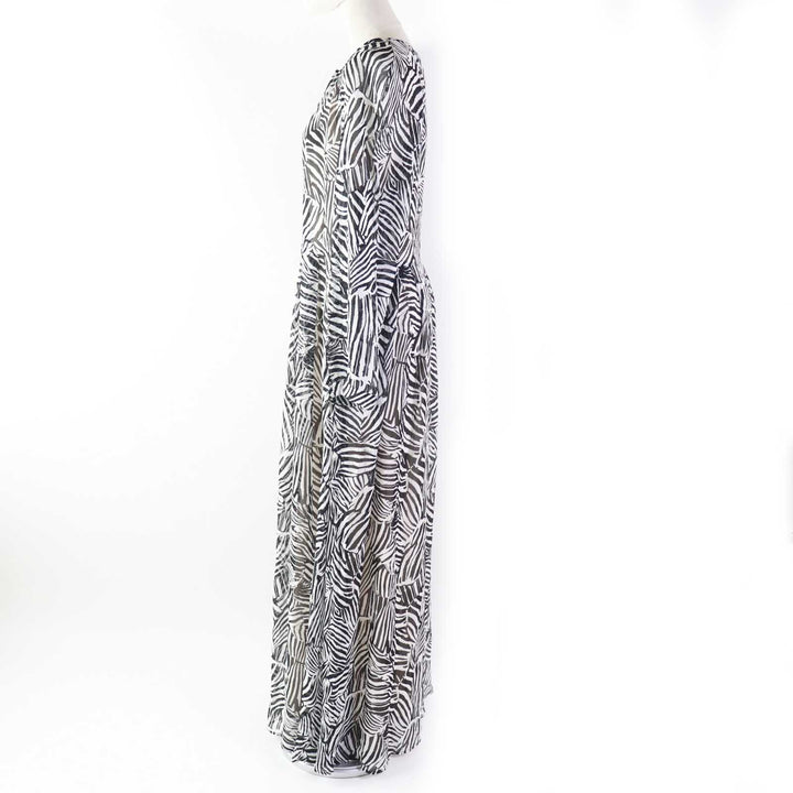 Discounted Pristine Missoni one piece Zebra Pattern See-through Super Long Black White 40