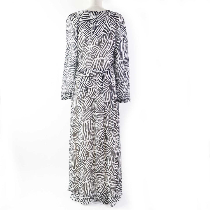 Discounted Pristine Missoni one piece Zebra Pattern See-through Super Long Black White 40