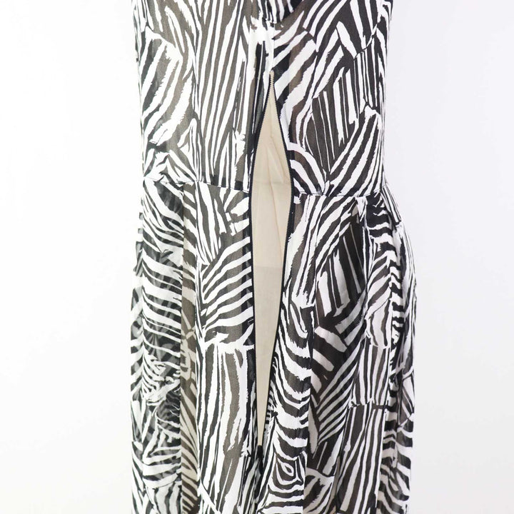 Discounted Pristine Missoni one piece Zebra Pattern See-through Super Long Black White 40