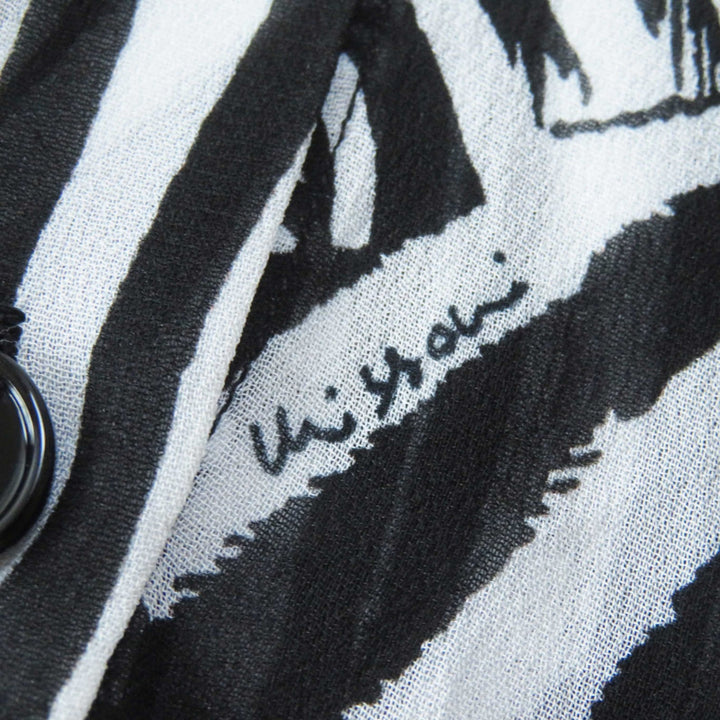 Discounted Pristine Missoni one piece Zebra Pattern See-through Super Long Black White 40