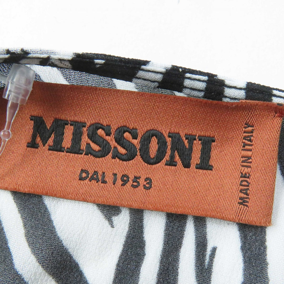 Discounted Pristine Missoni one piece Zebra Pattern See-through Super Long Black White 40