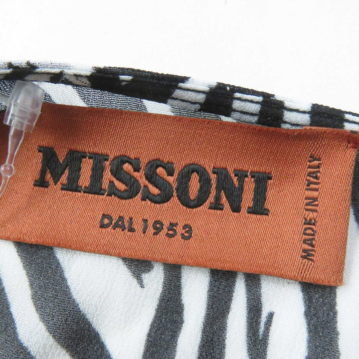 Discounted Pristine Missoni one piece Zebra Pattern See-through Super Long Black White 40