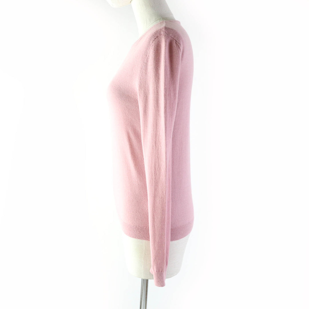 Great VALENTINO knit Crew neck with rock studs Long sleeves pink Women 40 TB9KC29F78N