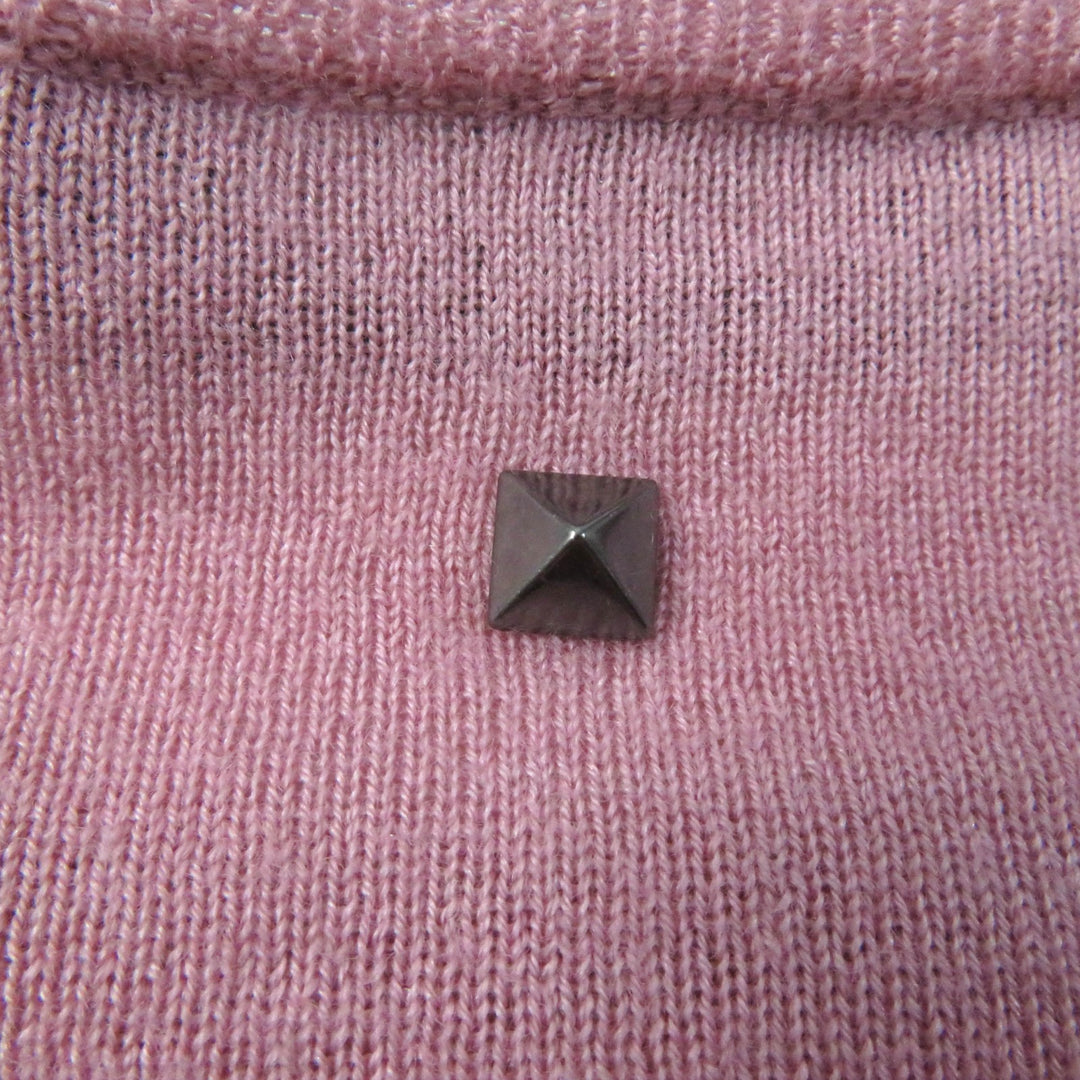 Great VALENTINO knit Crew neck with rock studs Long sleeves pink Women 40 TB9KC29F78N
