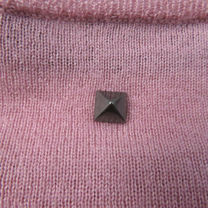 Great VALENTINO knit Crew neck with rock studs Long sleeves pink Women 40 TB9KC29F78N