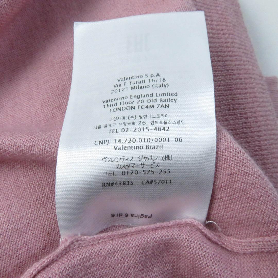 Great VALENTINO knit Crew neck with rock studs Long sleeves pink Women 40 TB9KC29F78N