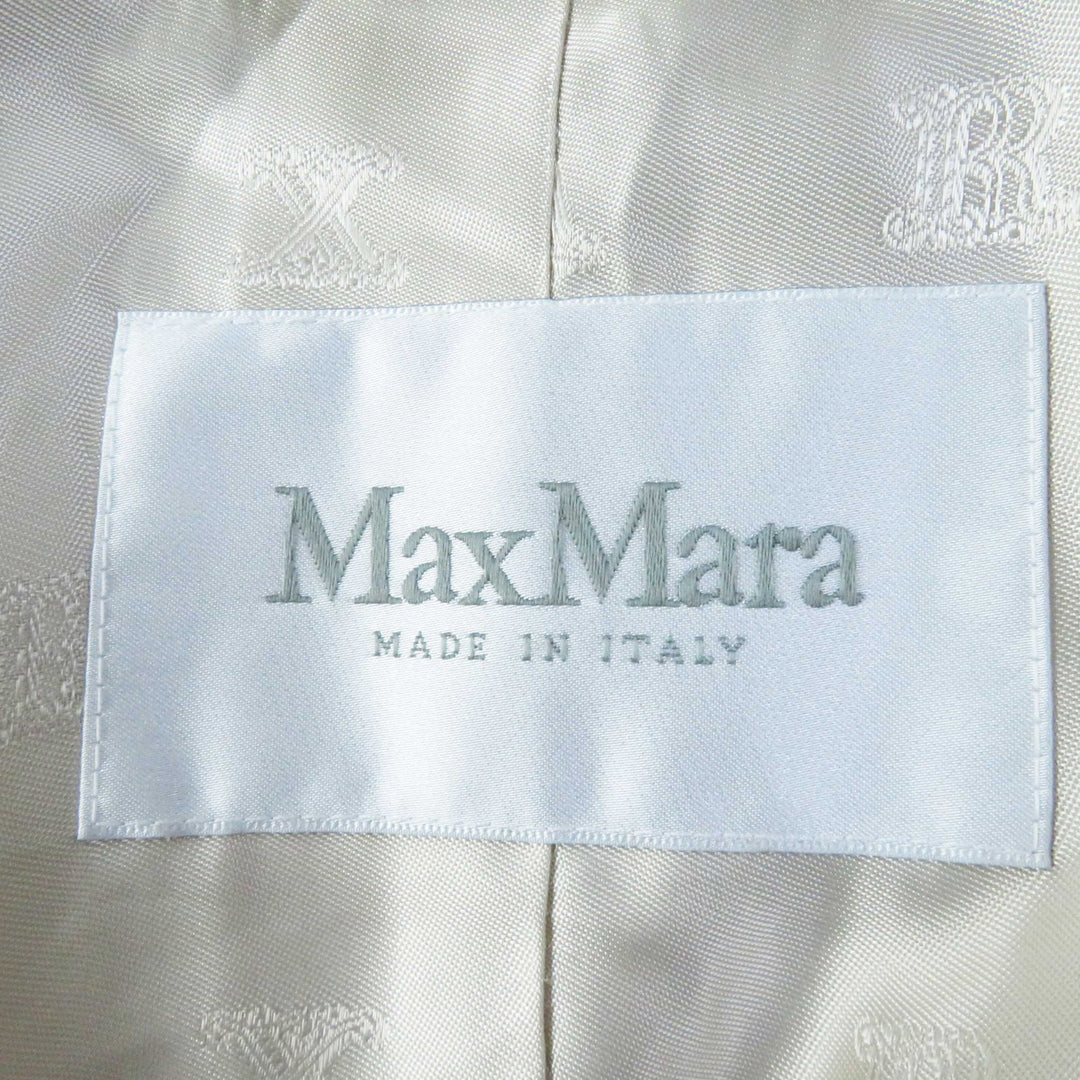 Excellent Max Mara coat rialto Hooded Super Long beige cashmere Women 36