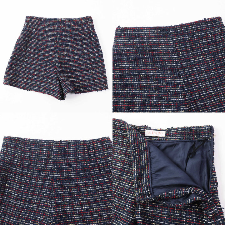 Discounted Excellent VALENTINO two-piece set Roppongi Class tweed Navy multi Sheep leather