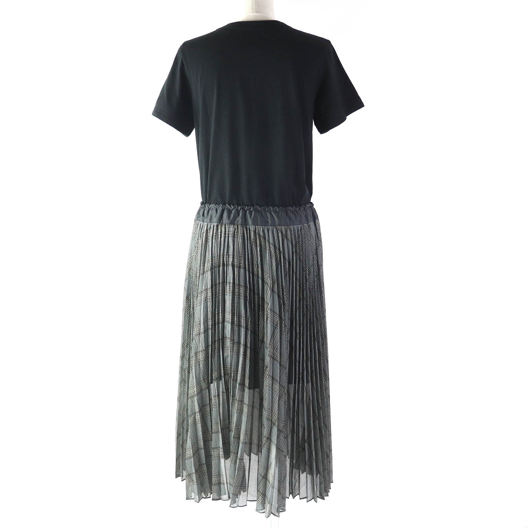 Discounted Excellent Sacai one piece Cotton T-shirt Docking Maxi Length Pleated cotton 2