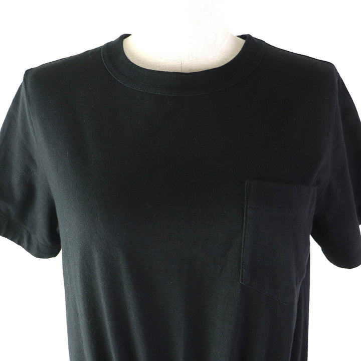 Discounted Excellent Sacai one piece Cotton T-shirt Docking Maxi Length Pleated cotton 2