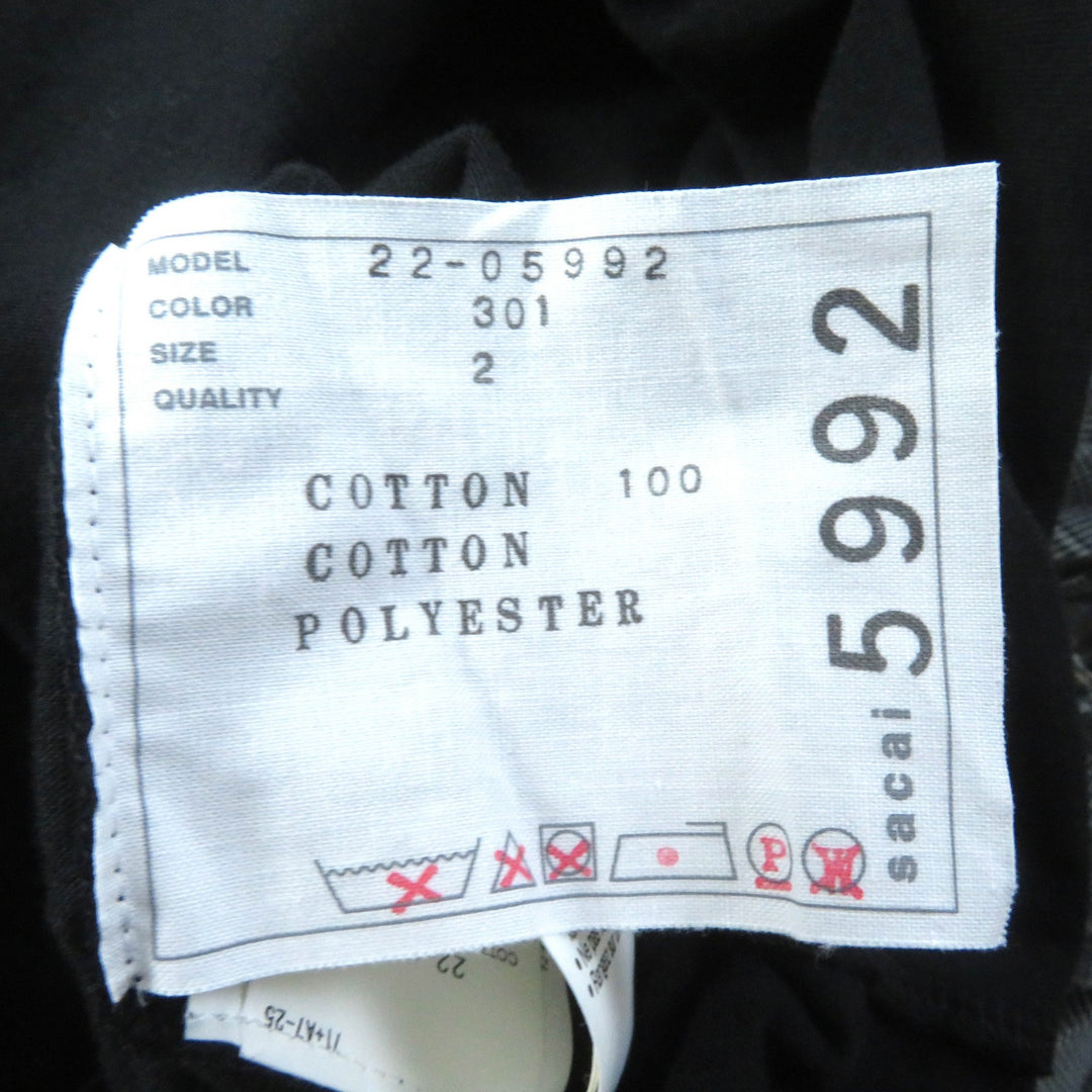 Discounted Excellent Sacai one piece Cotton T-shirt Docking Maxi Length Pleated cotton 2