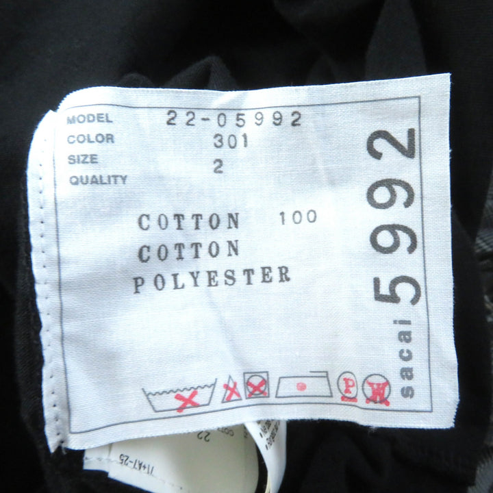 Discounted Excellent Sacai one piece Cotton T-shirt Docking Maxi Length Pleated cotton 2