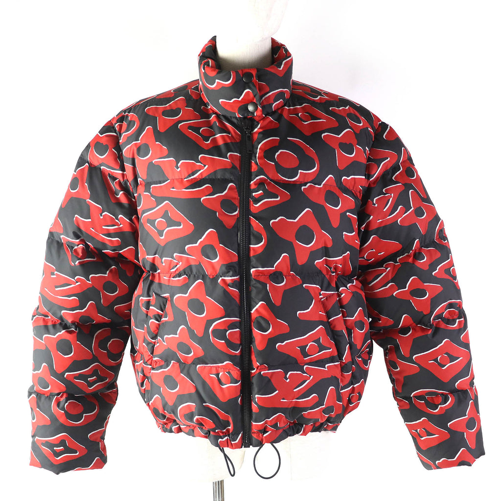 Excellent LOUIS VUITTON Urs Fischer Down jacket red black Women 36