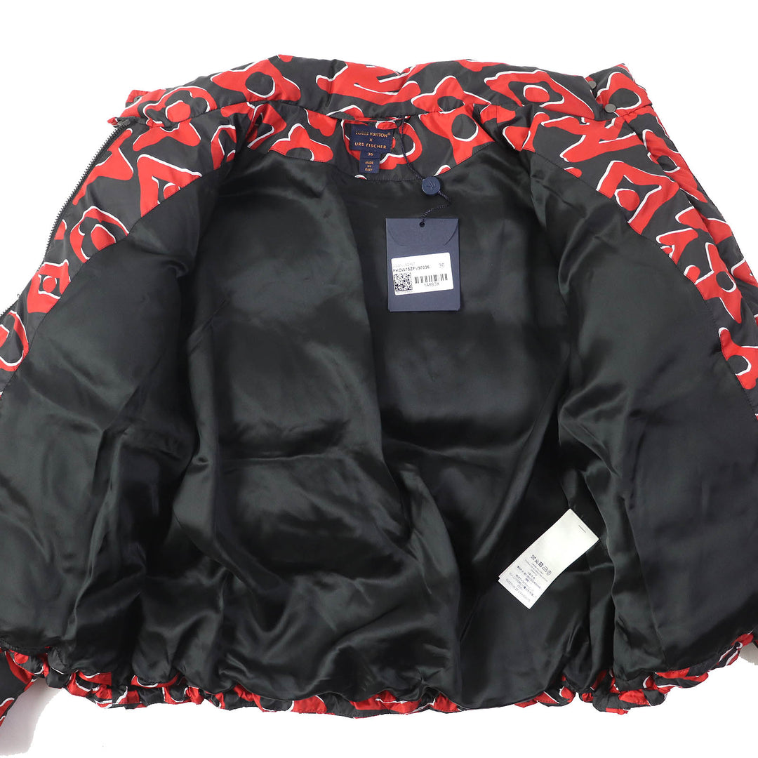 Excellent LOUIS VUITTON Urs Fischer Down jacket red black Women 36 1A8B3X