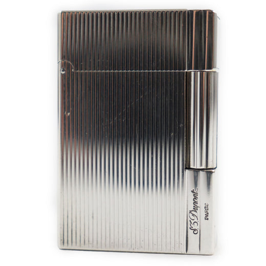 Very Good Dupont lighter Gatsby Stripe Pattern Logo Engraved Roller Smoking Accessories Gas Silver mens