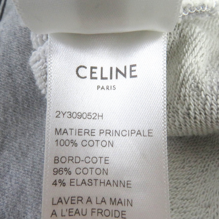 Discounted Great CELINE Parker Studded logo print pullover hoodie gray cotton mens S