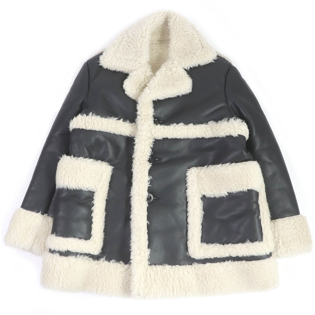 Pristine Sacai Jacket Faux shearling eco-leather blouson black mens 1 22-02902M