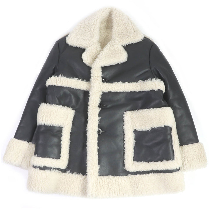 Pristine Sacai Jacket Faux shearling eco-leather blouson black mens 1 22-02902M