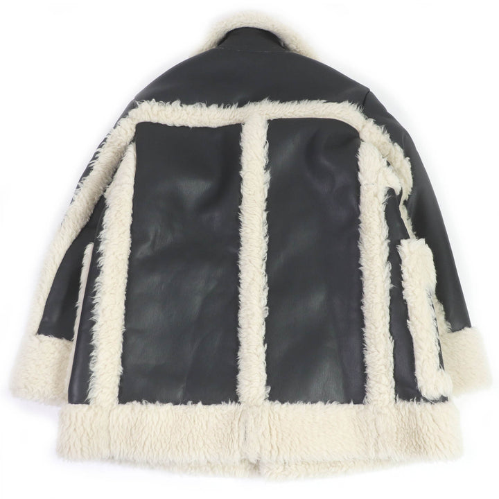 Pristine Sacai Jacket Faux shearling eco-leather blouson black mens 1 22-02902M