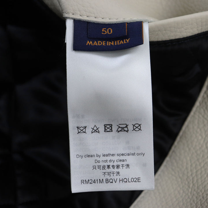 Excellent LOUIS VUITTON Blouson Leather and nylon blouson Marron 50 1AFAGQ