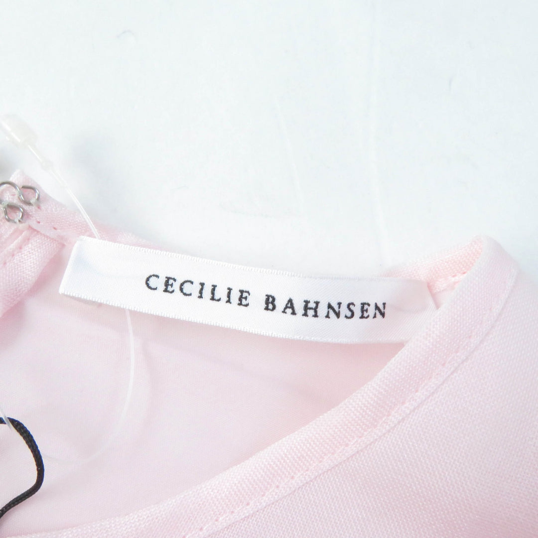 Pristine CECILIE BAHNSEN one piece DELANY DRESS Puff sleeve ribbon design silk