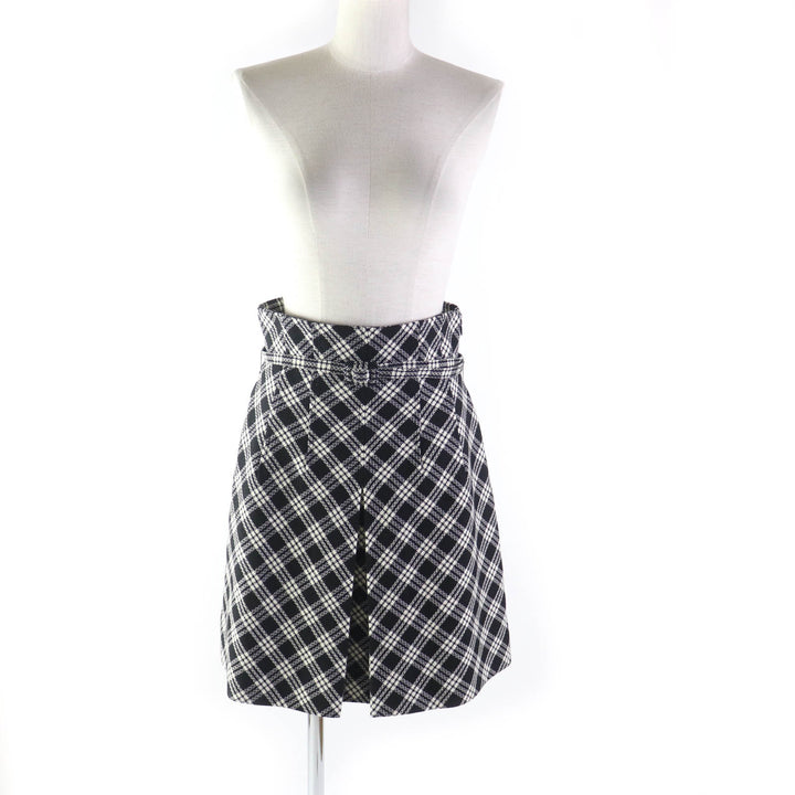 Discounted Great Christian Dior skirt Runway wear Belted Check Pattern Women 42 251J80A1244