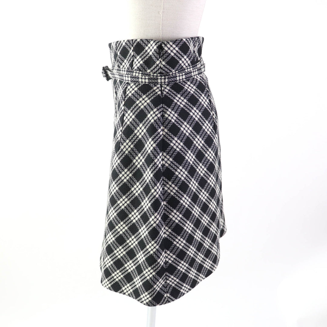 Discounted Great Christian Dior skirt Runway wear Belted Check Pattern Women 42 251J80A1244