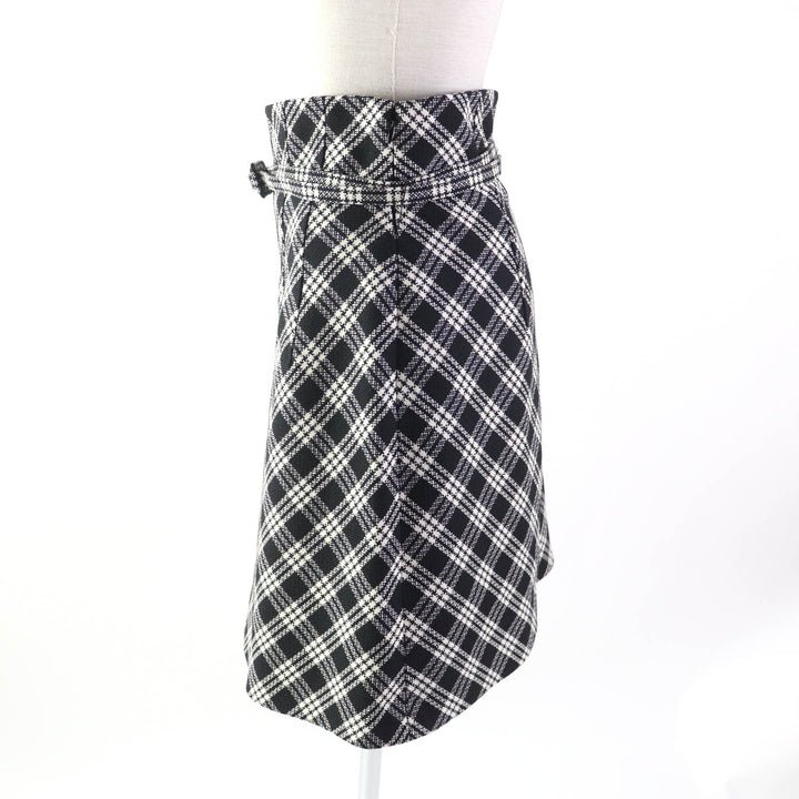 Discounted Great Christian Dior skirt Runway wear Belted Check Pattern Women 42 251J80A1244
