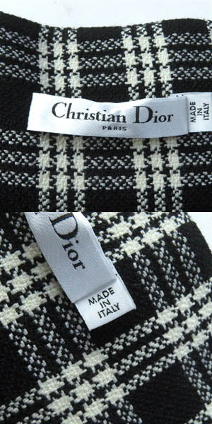 Discounted Great Christian Dior skirt Runway wear Belted Check Pattern Women 42 251J80A1244