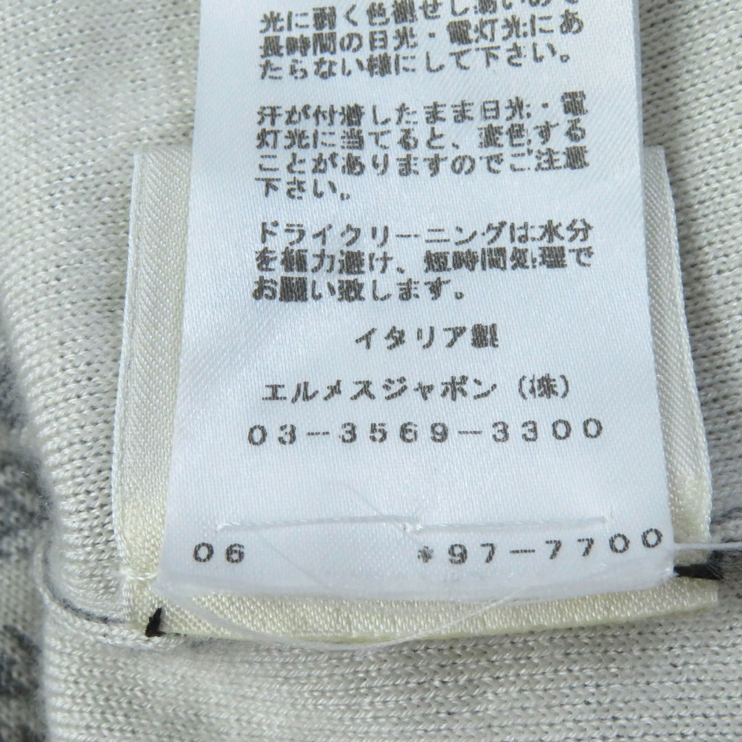 Excellent HERMES one piece Animal Design Long Sleeve Knit Gray white cashmere