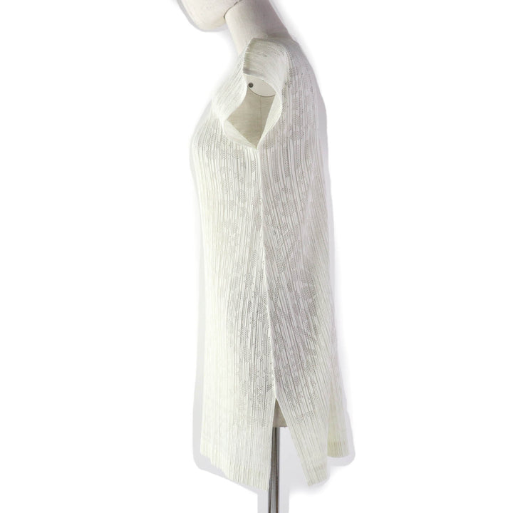 Discounted 
 Excellent PLEATS PLEASE one piece Openwork mesh tunic Ivory polyester Women 3 PP51-JT633