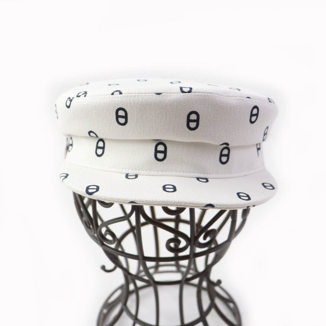 Discounted Pristine HERMES Casquette Vauban Serie Metal Chaine d'Ancre White navy cotton 56