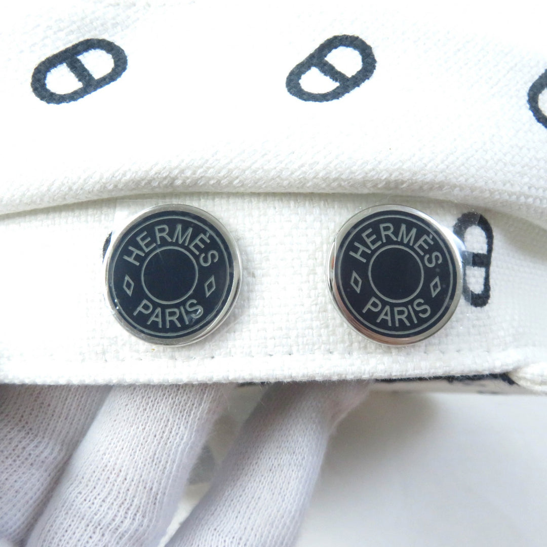 Discounted Pristine HERMES Casquette Vauban Serie Metal Chaine d'Ancre White navy cotton 56