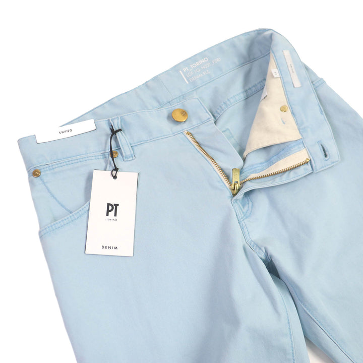 Discounted Pristine PT01 Pants PT TORINO SWING Tapered stretch pants Light blue mens 31