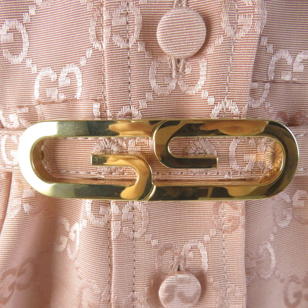 Excellent GUCCI Tsunagi GG pattern belted jumpsuit all-in-one pink cotton Women