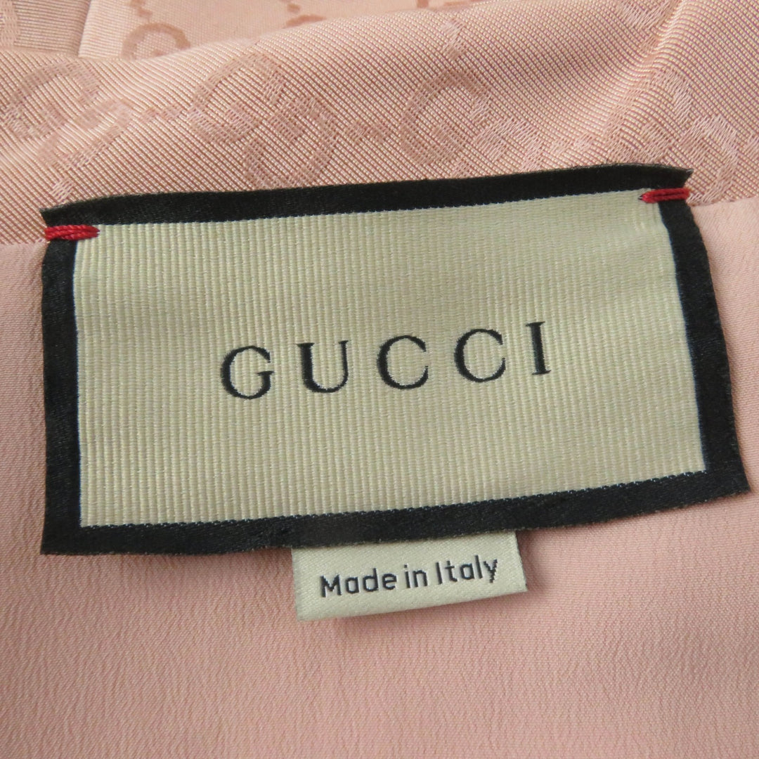 Excellent GUCCI Tsunagi GG pattern belted jumpsuit all-in-one pink cotton Women