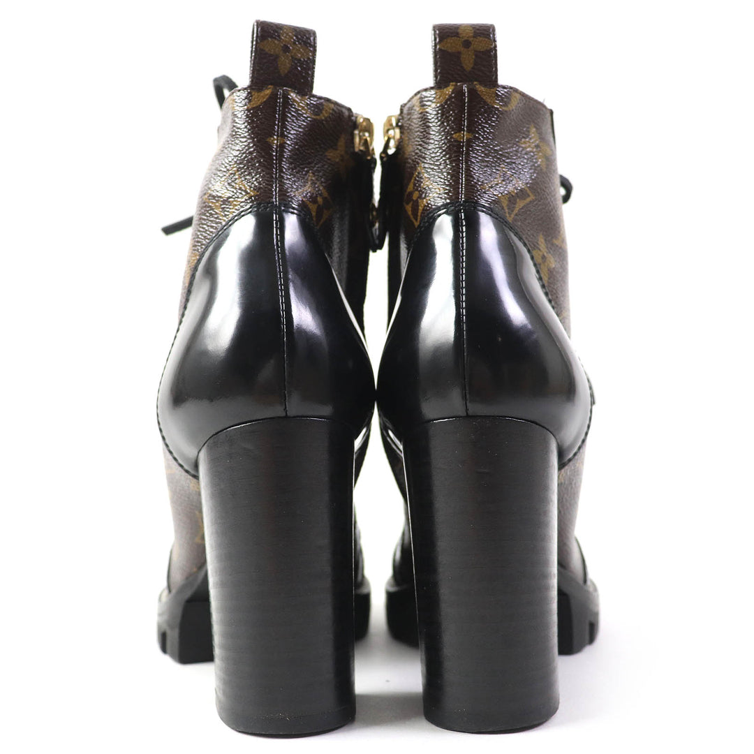 Great LOUIS VUITTON Ankle boots Leather monogram lace-up leather Women 36 G34085