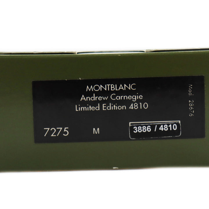 Excellent MONTBLANC fountainpen Patron Series 2002 Andrew Carnegie 3886/4810 925