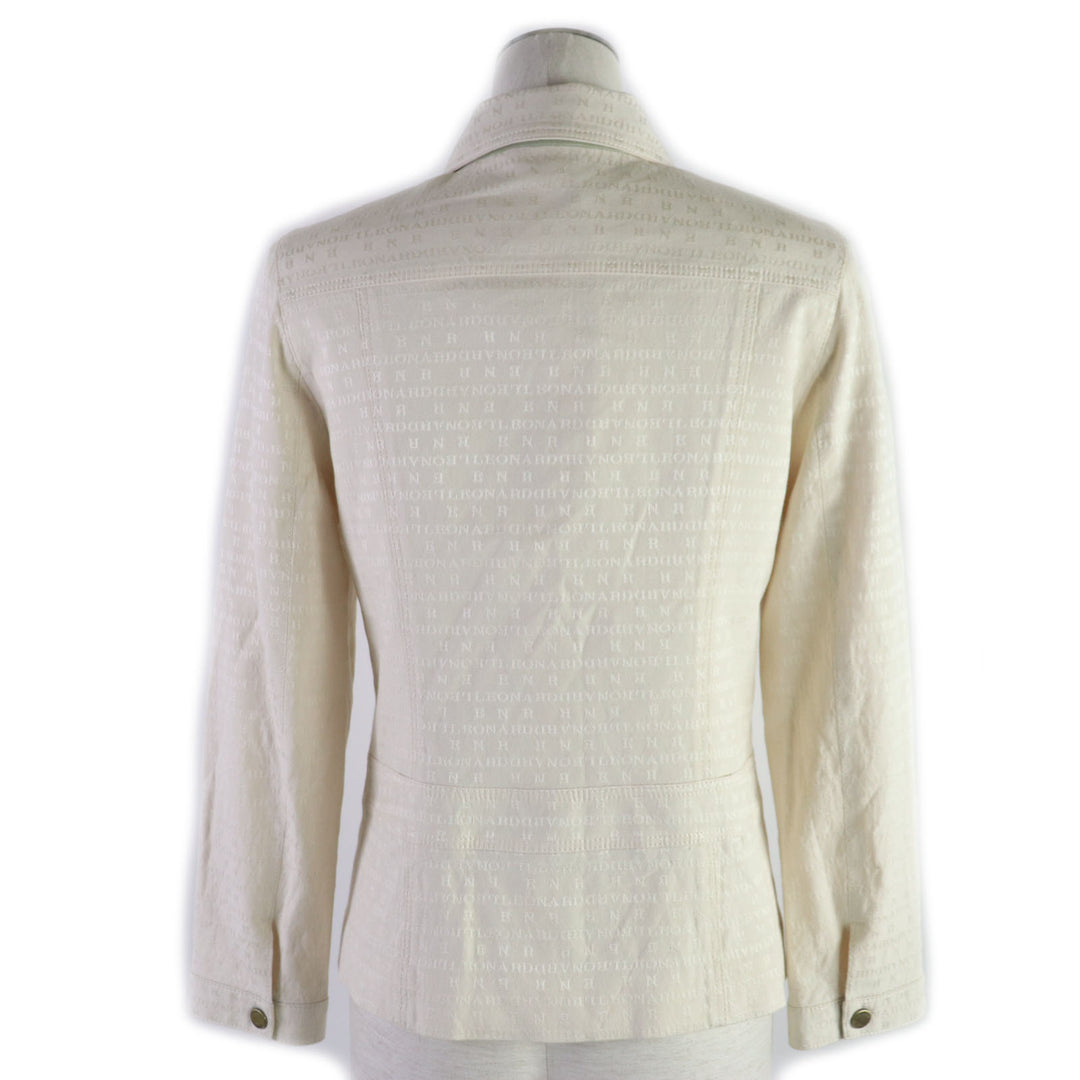 Discounted Great LEONARD Jacket Logo print and gold button blouson cream silk Women 9