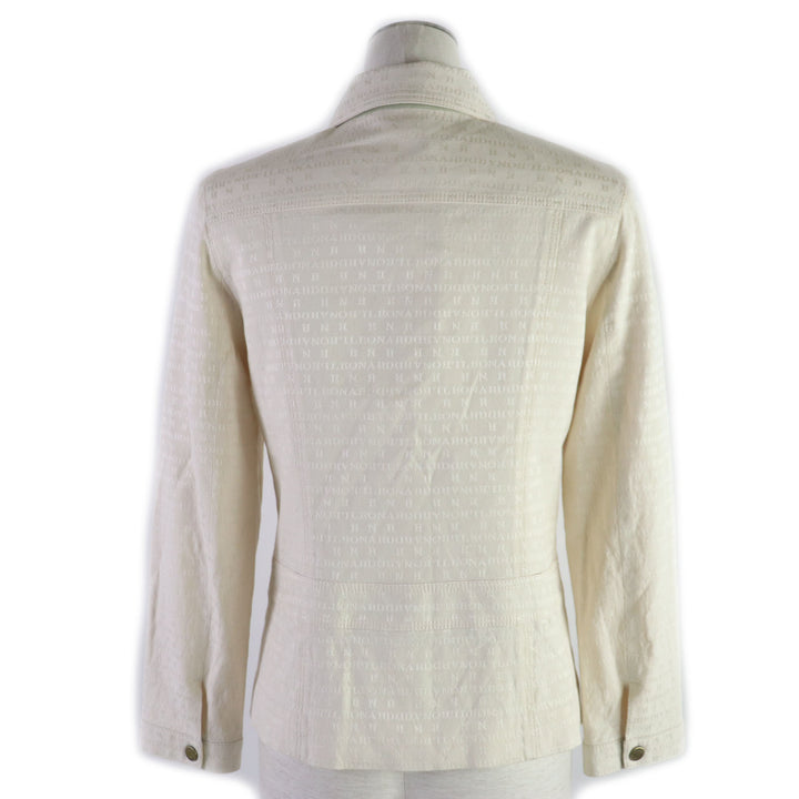 Discounted Great LEONARD Jacket Logo print and gold button blouson cream silk Women 9