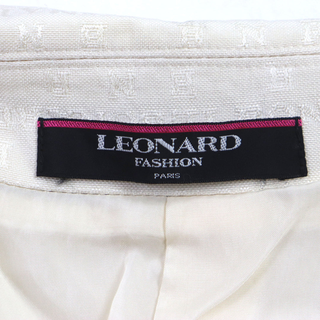 Discounted Great LEONARD Jacket Logo print and gold button blouson cream silk Women 9