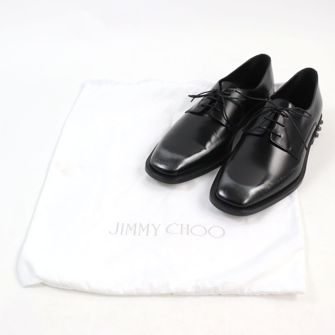 Pristine JIMMY CHOO Leather shoes STEFAN Studded lace-up Black 41 192STEFAN.WBM