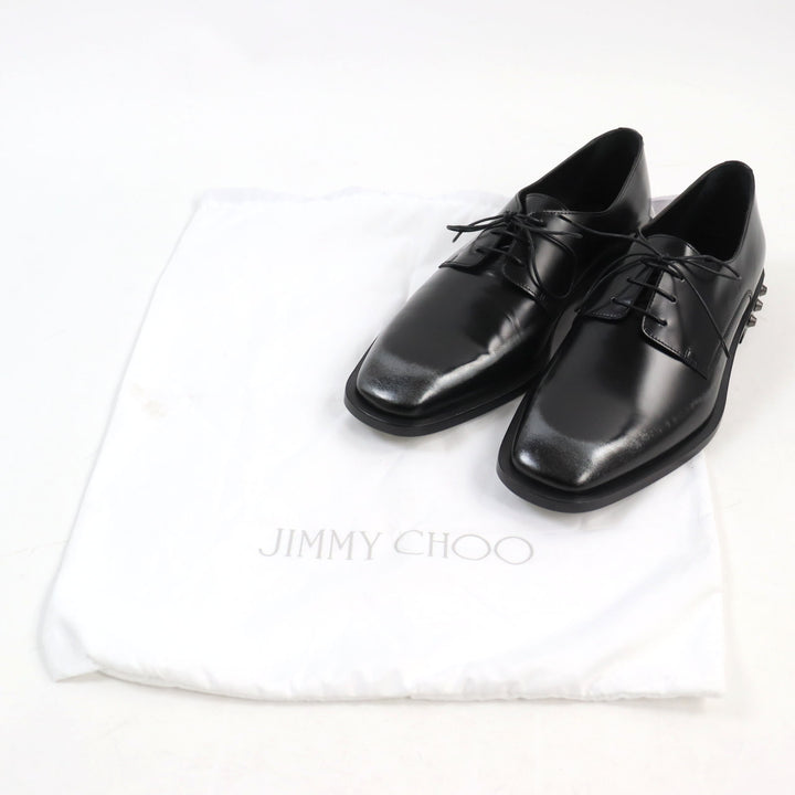 Pristine JIMMY CHOO Leather shoes STEFAN Studded lace-up Black 41 192STEFAN.WBM