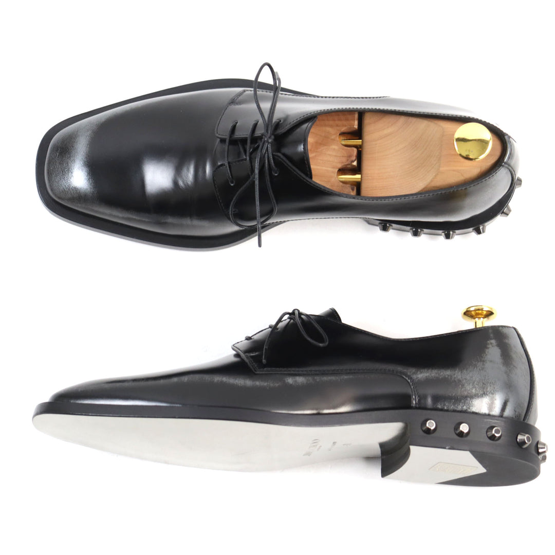 Pristine JIMMY CHOO Leather shoes STEFAN Studded lace-up Black 41 192STEFAN.WBM