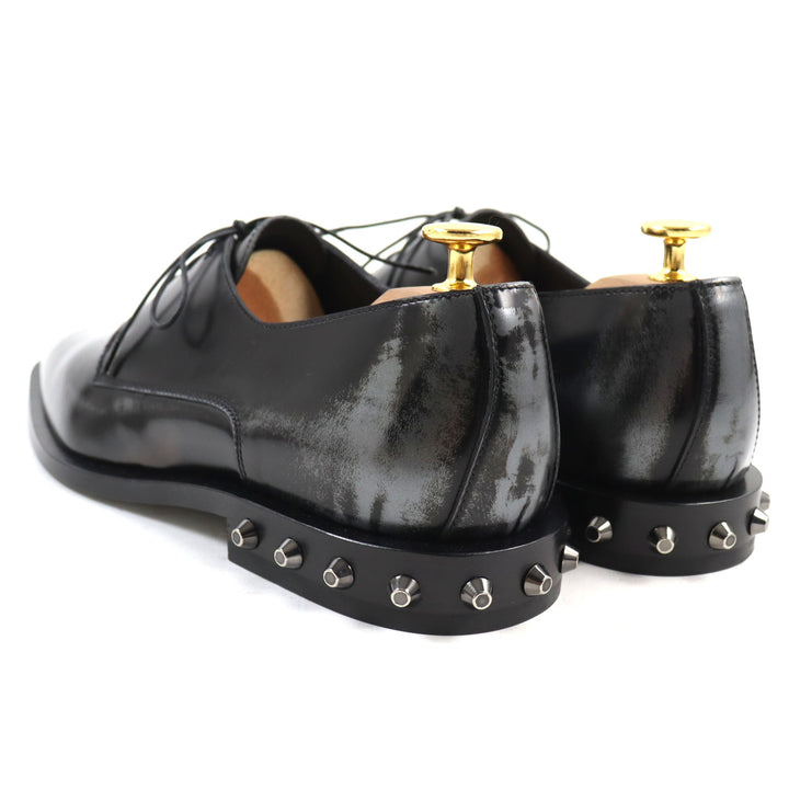 Pristine JIMMY CHOO Leather shoes STEFAN Studded lace-up Black 41 192STEFAN.WBM