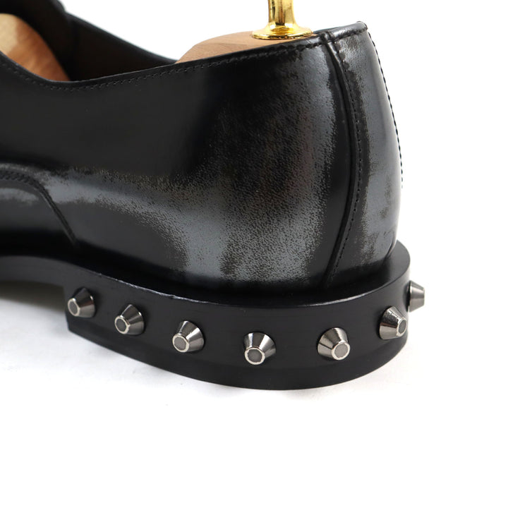 Pristine JIMMY CHOO Leather shoes STEFAN Studded lace-up Black 41 192STEFAN.WBM