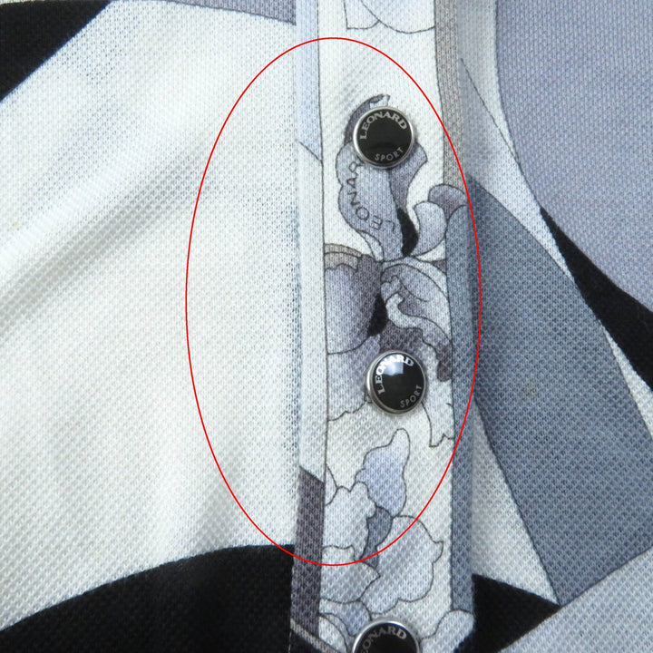 LEONARD Long sleeve polo shirt Logo button and all-over print multicolor 38