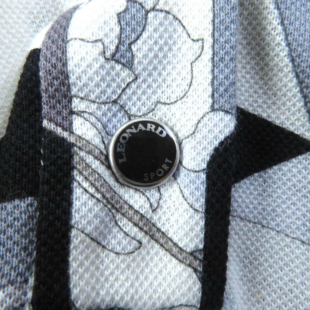 LEONARD Long sleeve polo shirt Logo button and all-over print multicolor 38