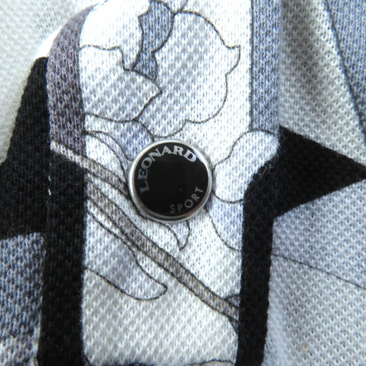 LEONARD Long sleeve polo shirt Logo button and all-over print multicolor 38