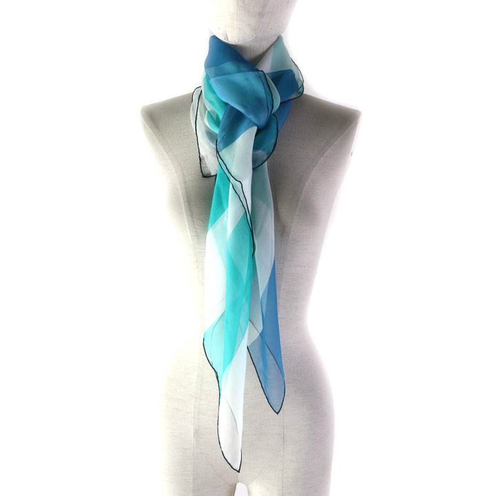 Excellent HERMES Stall Silk Muslin with Logo Large Chiffon multicolor silk Women